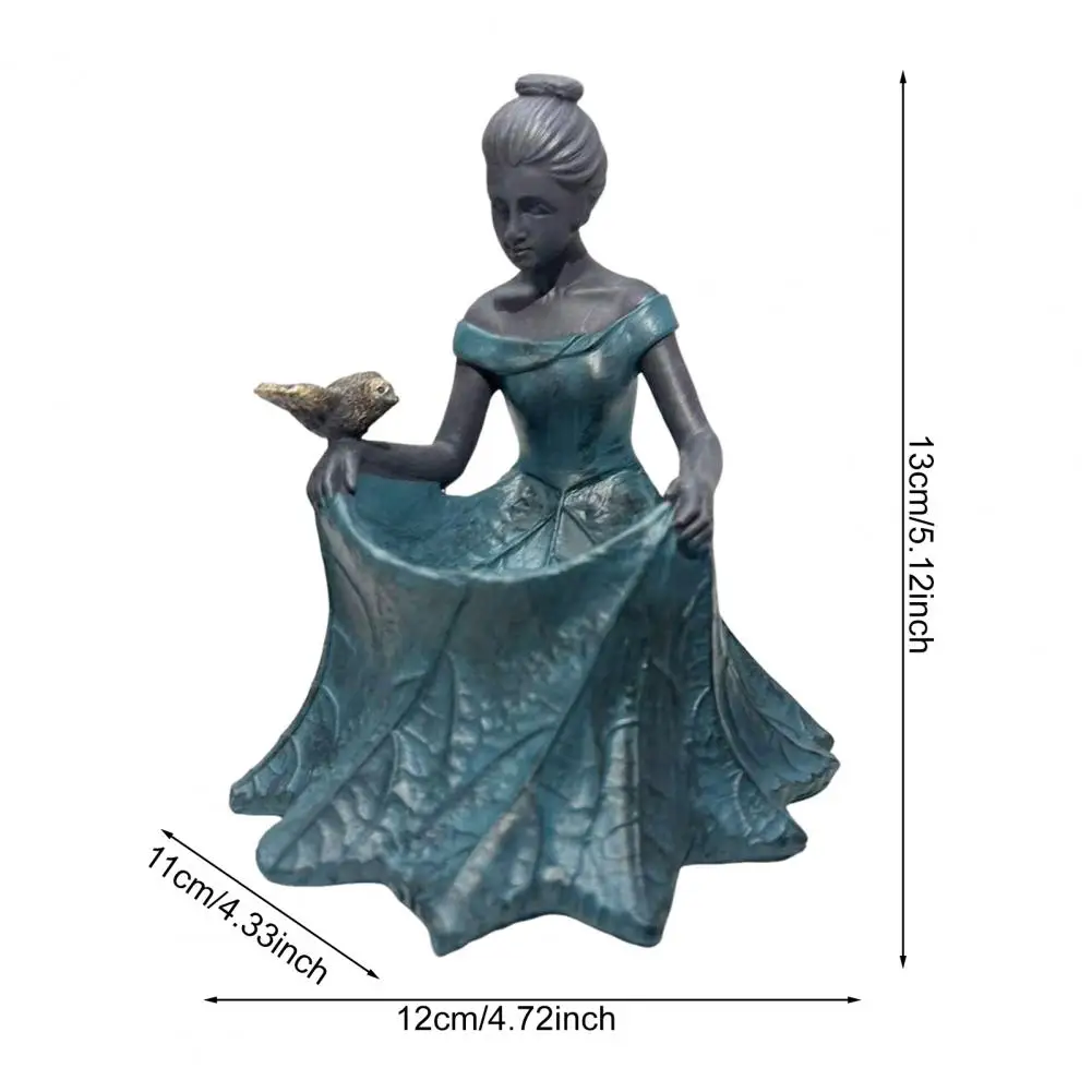 

Fairy Garden Statue Bird Feeder And Bird Bath Resin Outdoor Decorative Girl Sculpture for Garden Lawn Patio Yard Decor