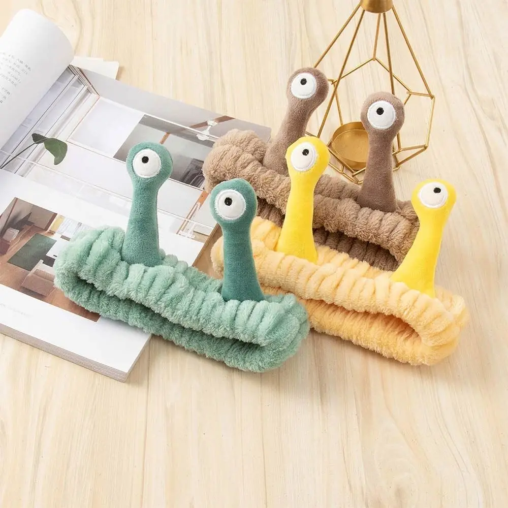 Schönheit Korallen Fleece Cartoon Schnecke Stirnband Elastische Hautpflege Spa Haarband Make-up Gesicht Waschen Haarband Frauen Mädchen