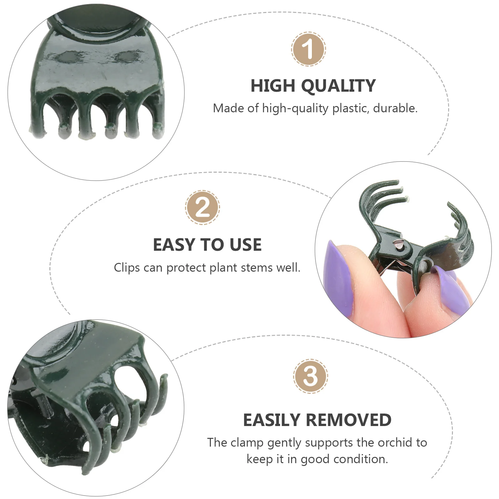 

200Pcs Plastic Orchid Clips Easy to Clip and Release for Supporting Plants Stems Vines in Garden Flower Vine Orchid Clips