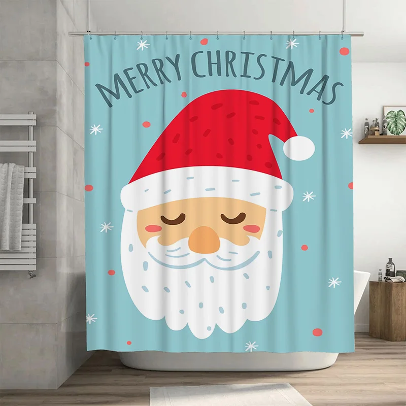 

Очаровательная рождественская занавеска для ванны с Санта-Клаусом Tuniu, праздничная занавеска для душа, милый забавный декор для ванной комнаты, идея рождественского подарка