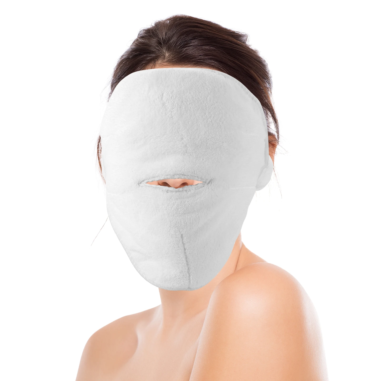 

Cold Hot Compress Face Towel White Coral Fleece Facial Mask Washcloths Compact Safe Comfortable Daily Use