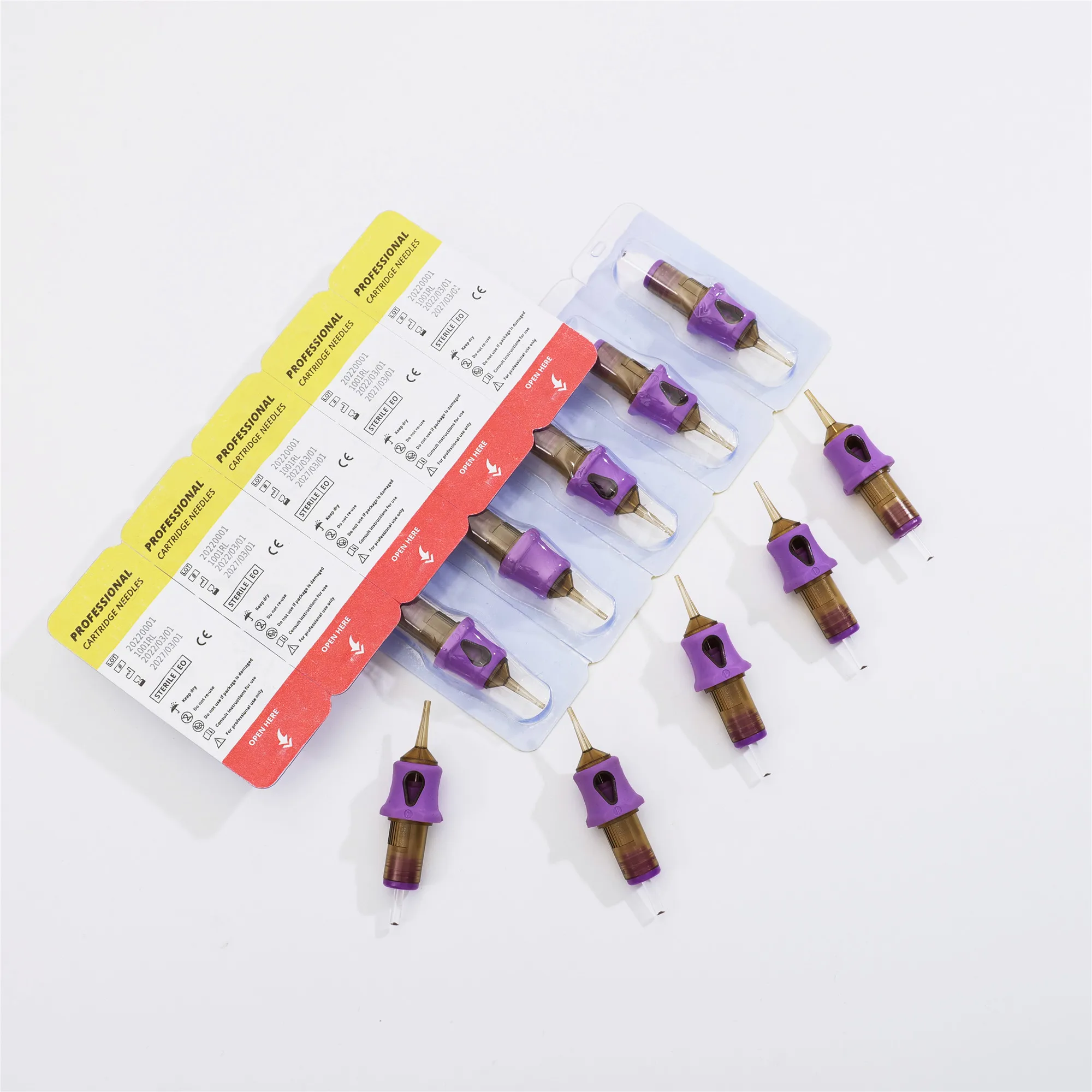 NAOM 10 ชิ้นเข็มแต่งหน้าถาวร RL RS Pro รอบทิ้ง PMU ฆ่าเชื้อความปลอดภัยเข็มสักสําหรับสักเครื่อง