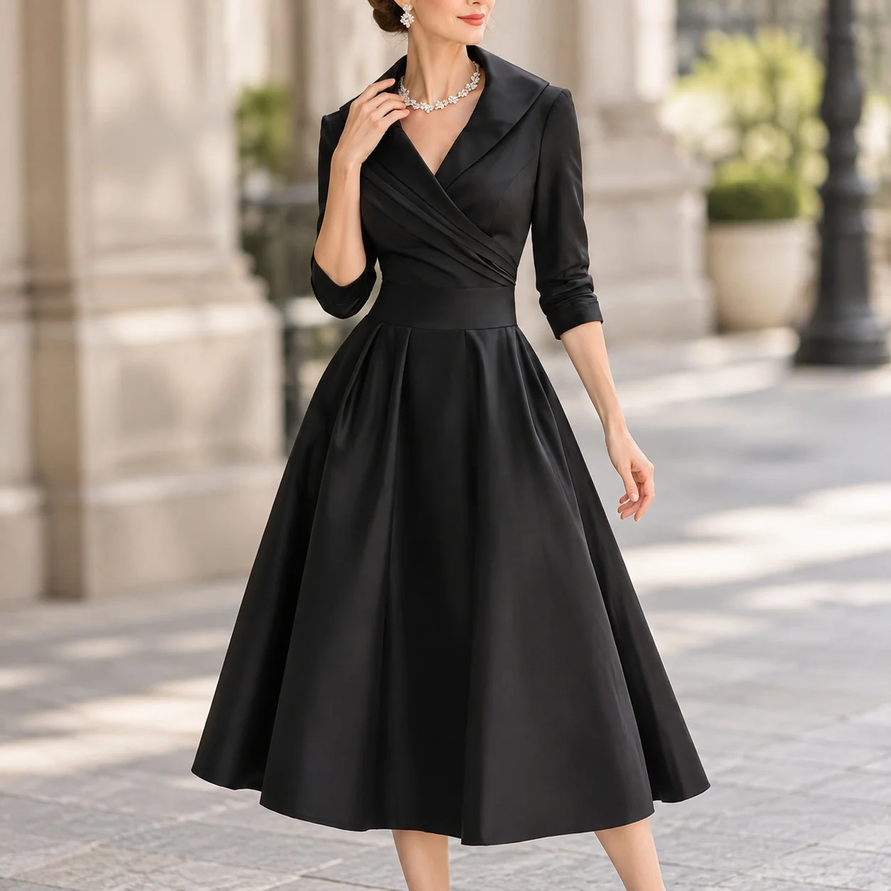 Long Sleeve Slim Fit Dress with Notched Collar High Waist Urban Style Streetwear Regular Sleeve Irregular Hem Women Dresses