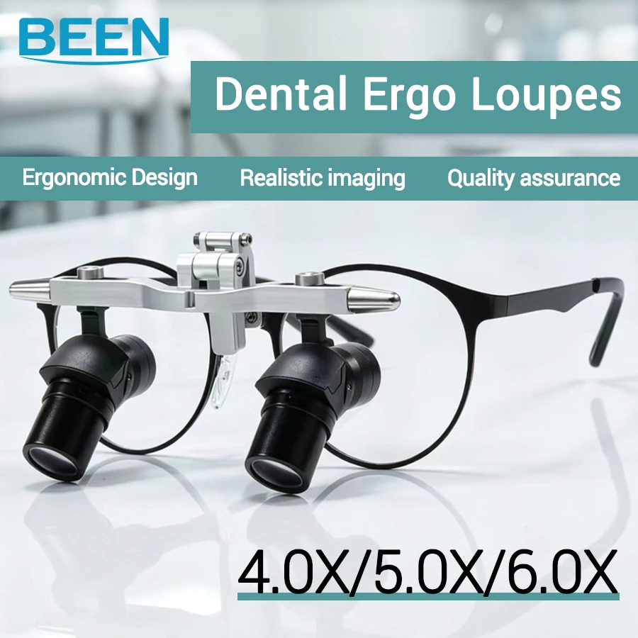 

Dental 4.0X/5.0X/6.0X Ergo Loupes Galileo Surgical Loupe Ultra with Glasses Frame for Dental Clinics, Otolaryngology Ergo loupes