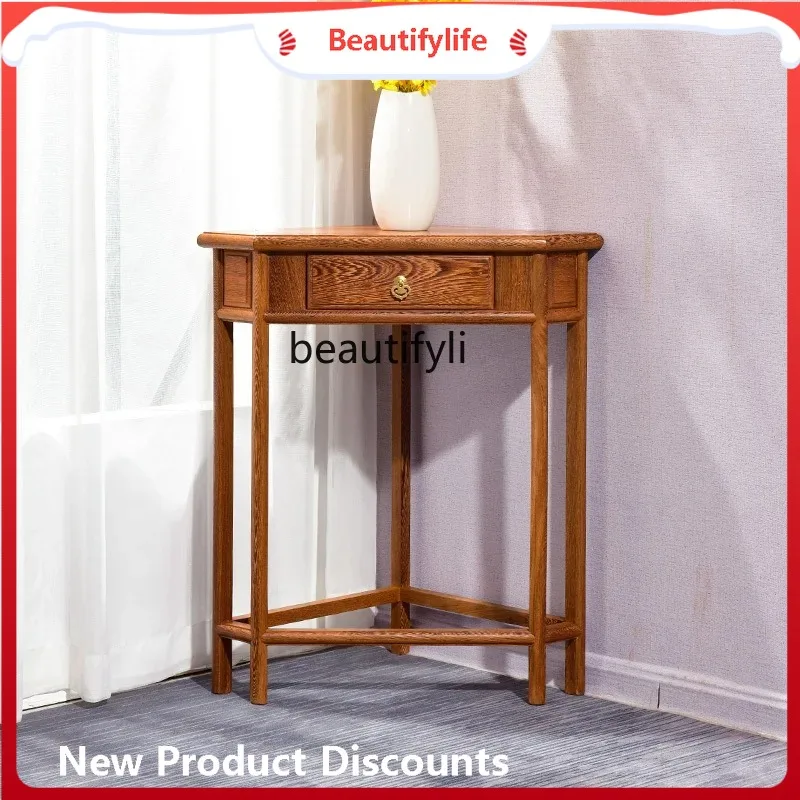 A506 Chicken wing wood furniture Solid wood edge a few mahogany corners a few flower tables Chinese tripod