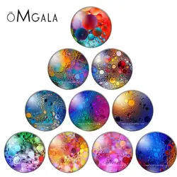 Art Colorful Drops of water Patterns 12mm/14mm/18mm/20mm/25mm Round photo demo glass cabochon flat back Making findings