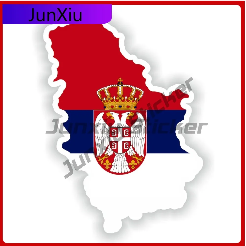 

Serbia + Kosovo National Flag And Emblem Map Shape Stickers Scratch Cover Motorcycle Decals For Car Suv Bodywork Motocross Deco