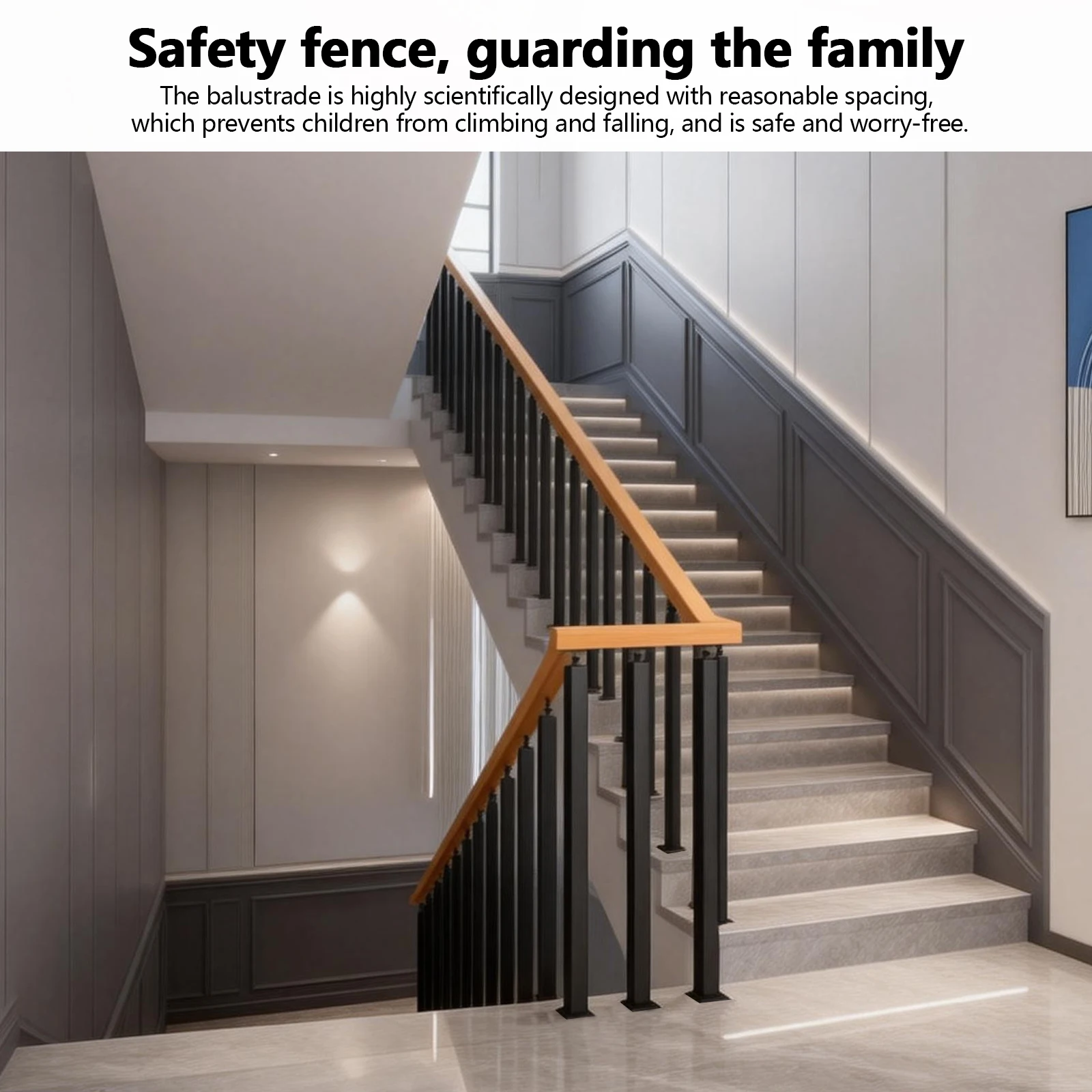 

35/37inch Stair Railing Post Metal Railing Stair Post with Screws Kit 270°Adjustable (Handrail Not Included) for Deck Balcony