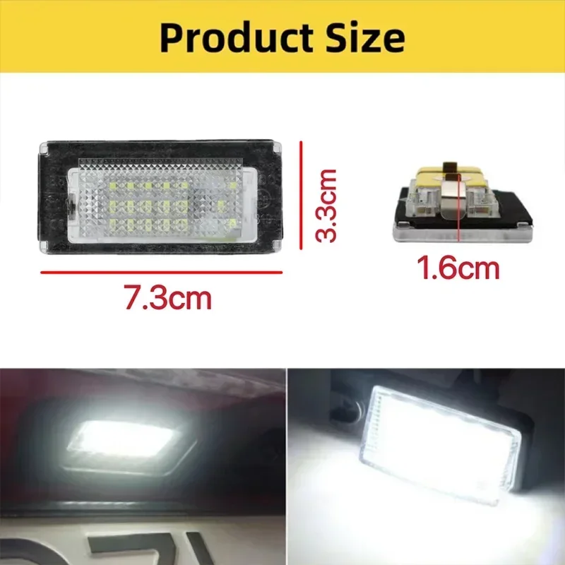 ANGRONG 2 luces LED blancas para matrícula de BMW Mini Cooper S R50 2001-2006 R52 2004-2008 R53 2001-2006 estilo de coche blanco