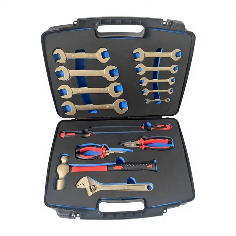 

Oak Brand Aluminum Bronze Explosion Proof Non-Sparking Tools Set 15pcs Wrench Plier Hammer Industrial Grade Hand Hard Case CE