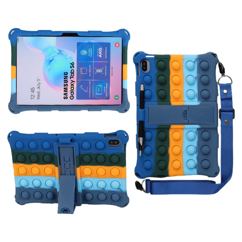 Soft Silicone Case for OPPO Realme Pad mini 8.7 RMP2105 Multi-Viewing Angles with Shoulder Strap Stylus Pen