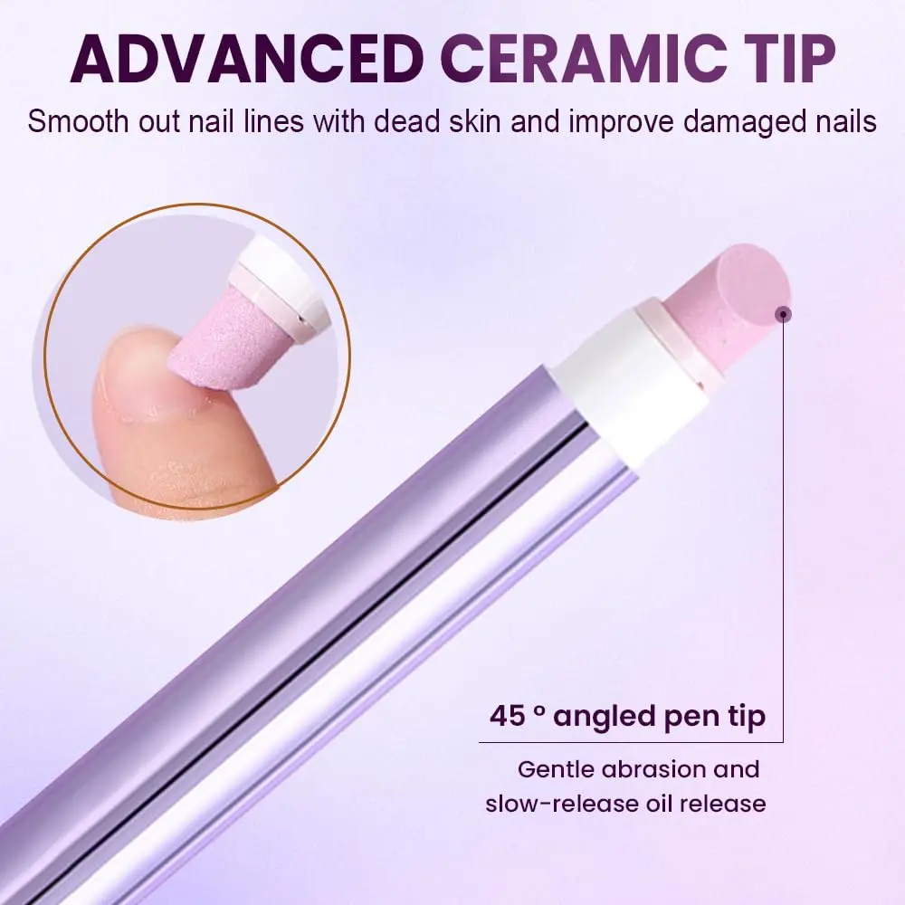 1/3Pcs 3in1 Nail Pen Dead Skin Cuticle Oil Pen Cuticle Pusher & Cuticle Remover Pen Nail Oil Pen with Quartz Tip for Nails Care