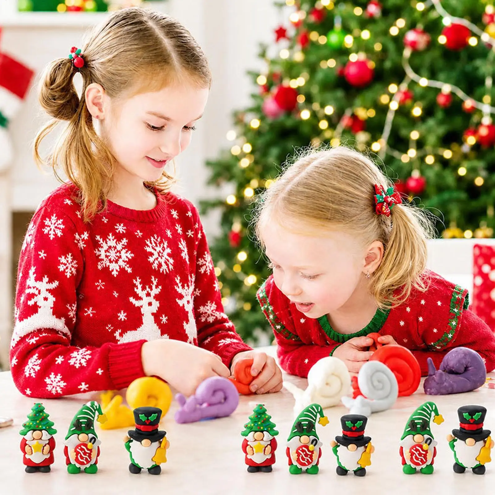 Christmas Mini Gnome Ornaments 36 Pieces Miniature Dwarf Figurines Small Gnomes Tabletop Decor Birthday Holiday Party Favors
