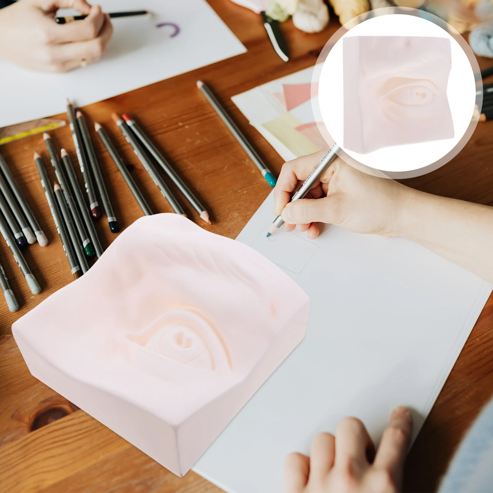 

1Pcs Sense Organ Sketch Art Sculpture Soft Plastic Desktop Decor for Study Living Room Home Gift Sketch Art Model