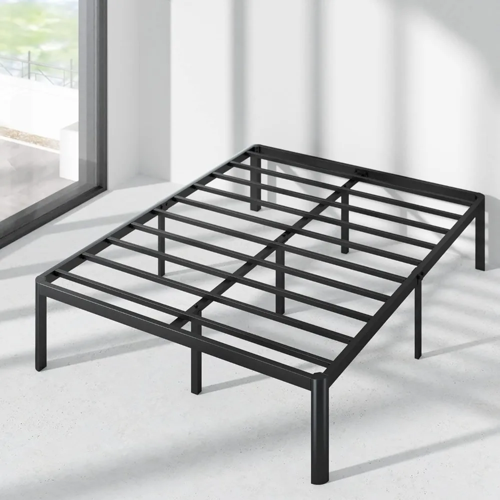 

Queen Bed Frame Easy to Assemble No Box Springs Required Steel Slats Support King Size Bed Frames Bedroom Furniture Home