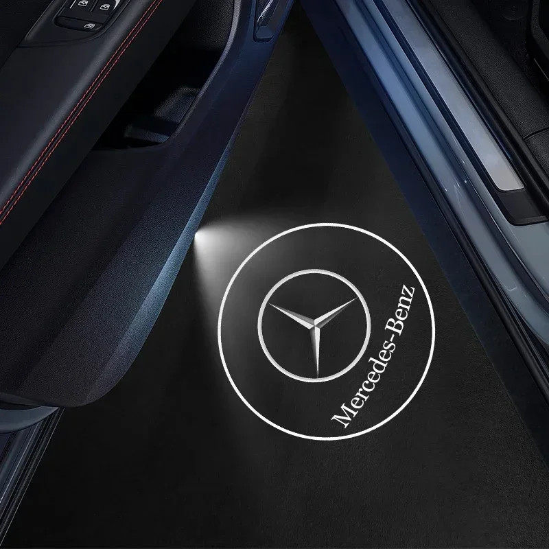C200 E200 Новинка 2025 года для Mercedes Benz, лампа приветствия двери автомобиля, лазерный проектор с логотипом, призрачная тень, ночные огни для Mercedes Benz W210