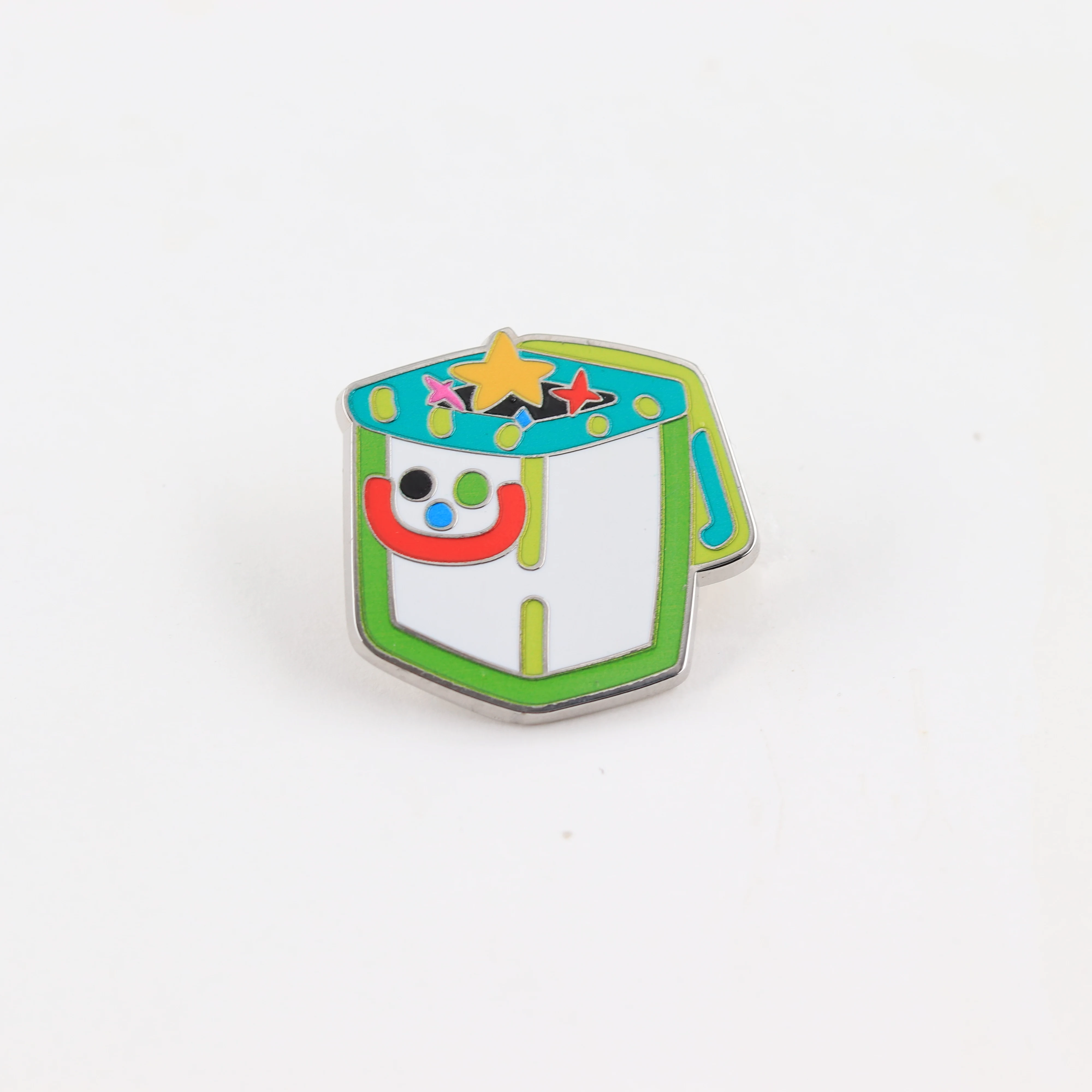 Lustige Jack-in-the-Box Emaille-Pins Retro Zirkus-Clown Überraschungsbox Broschen Niedliche Bunte Stern-Abzeichen Cartoon Rucksack Anstecknadel J – Detail 10