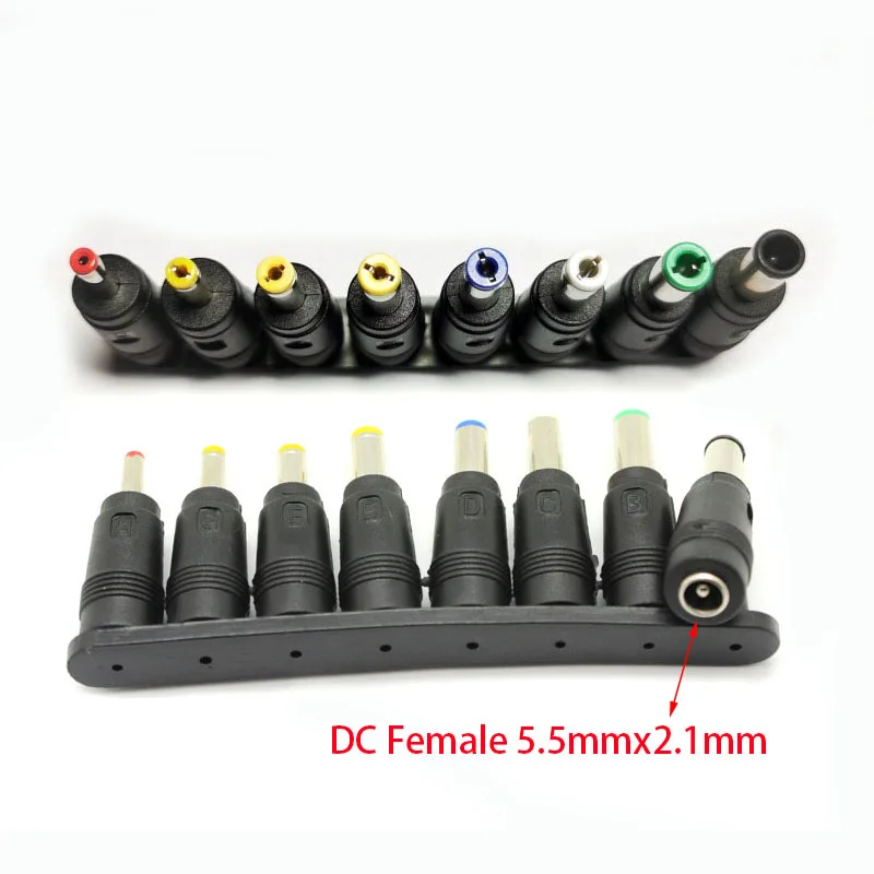 

8-in-1 Universal DC Power Adapter Converter Set - 5.5x2.1mm to 8 Size Laptop Repair Jack Power Supply