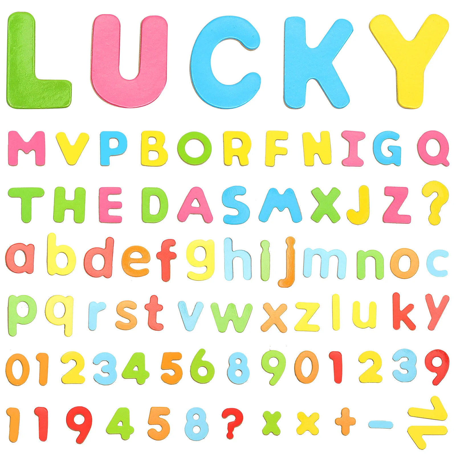 3 مجموعات من الملصقات المغناطيسية للثلاجة، رقم الأبجدية الملونة، ديكور الثلاجة التعليمي الخشبي، الأبجدية المعرفية