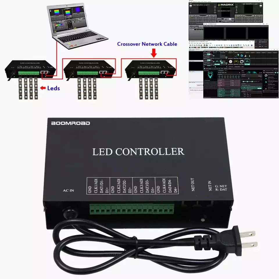 Free Shipping H802RA Indoor LED RGB Controller AC DC LED Lights for WS2811 WS2812 Addressable DMX Controller