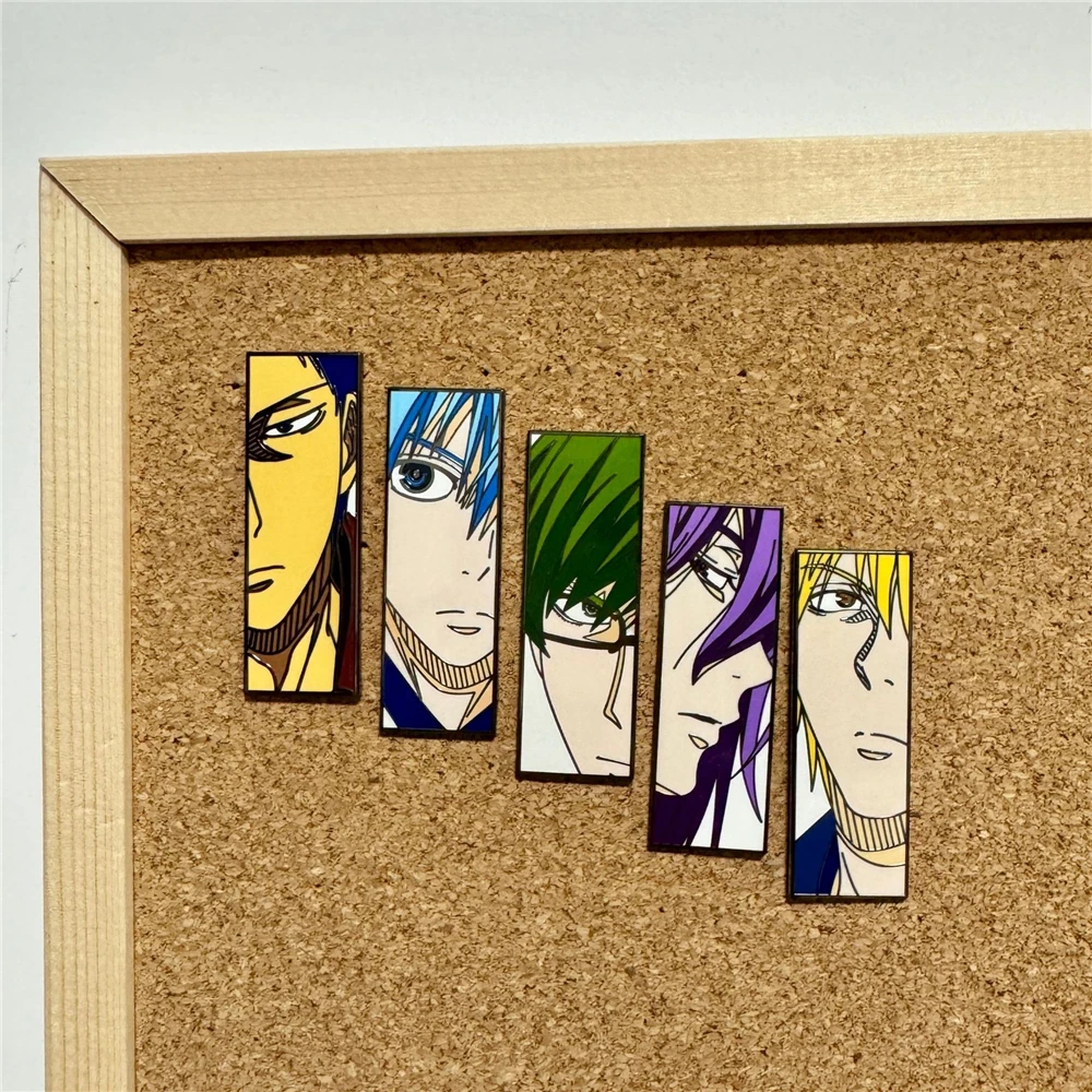 Anime Kuroko's Basketball Kise Ryota Midorima Shintaro Kuroko Tetsuya Cosplay Cartoon Metal Badge Pin Alloy Brooch Prop