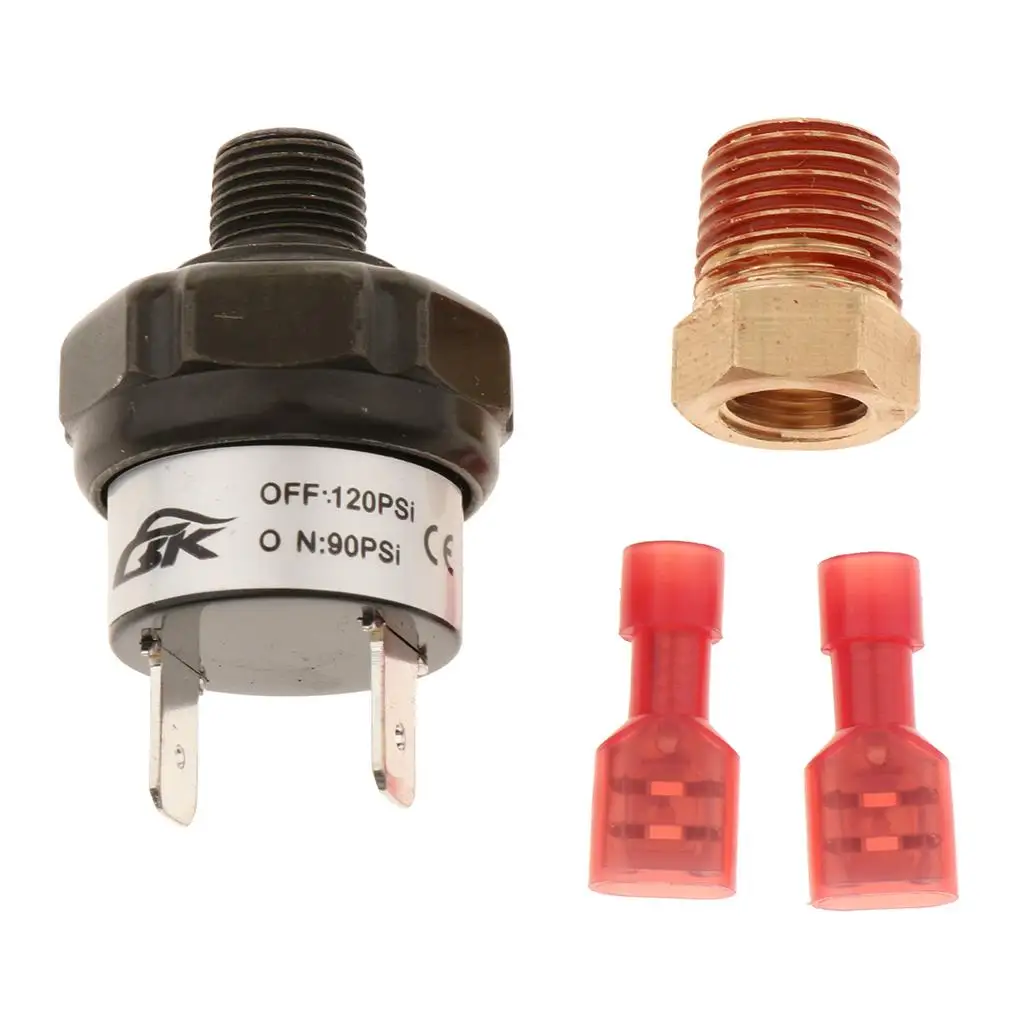 1/4 inch 1/8 inch NPT 90-120 PSI Air Pressure Switch Tank Mount for 12 Compressor Train Air Horn