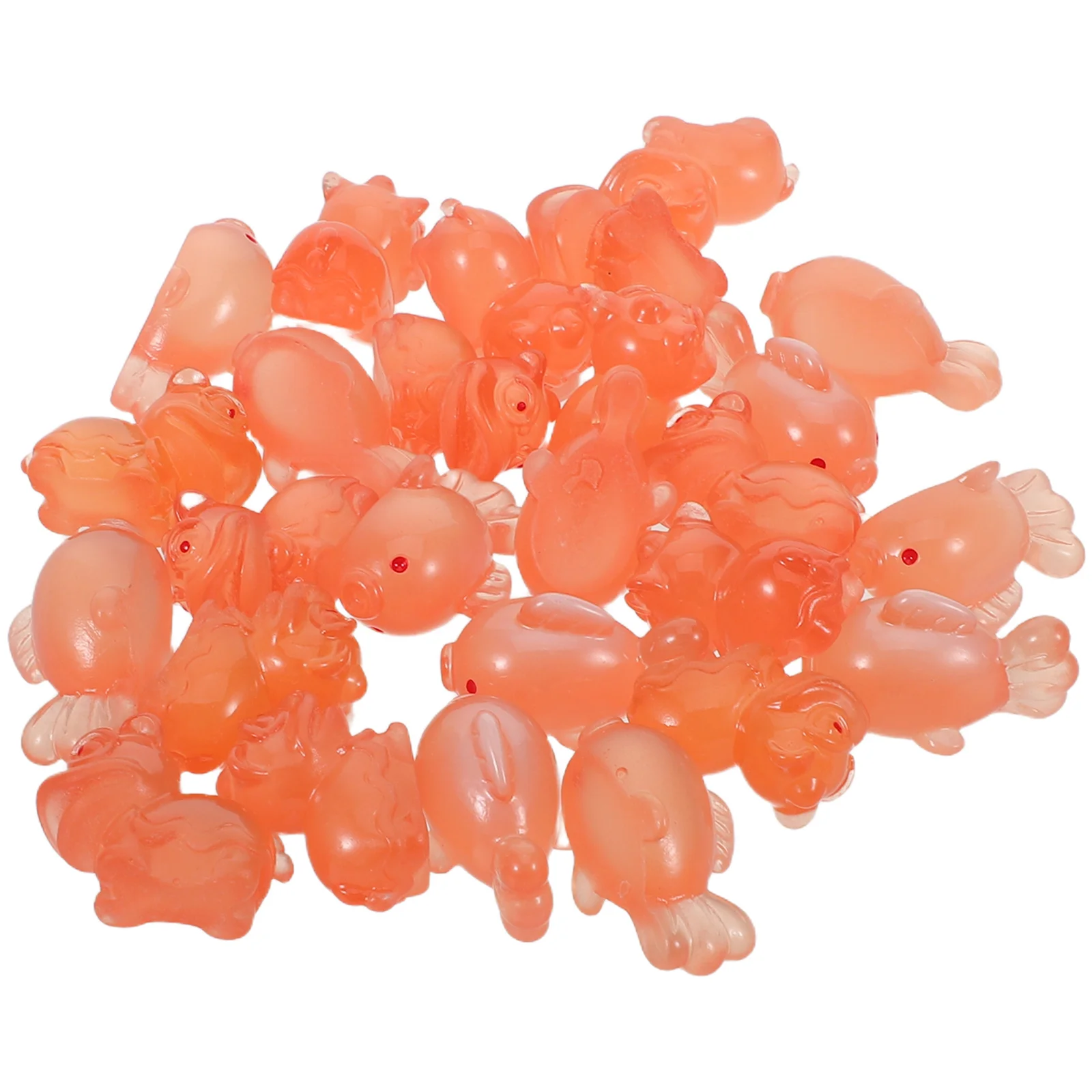 

40Pcs Glow Resin Lion Statues Miniature Fish Figurines Fairy Garden Micro Landscape Tiny Animal Figurines Luminous