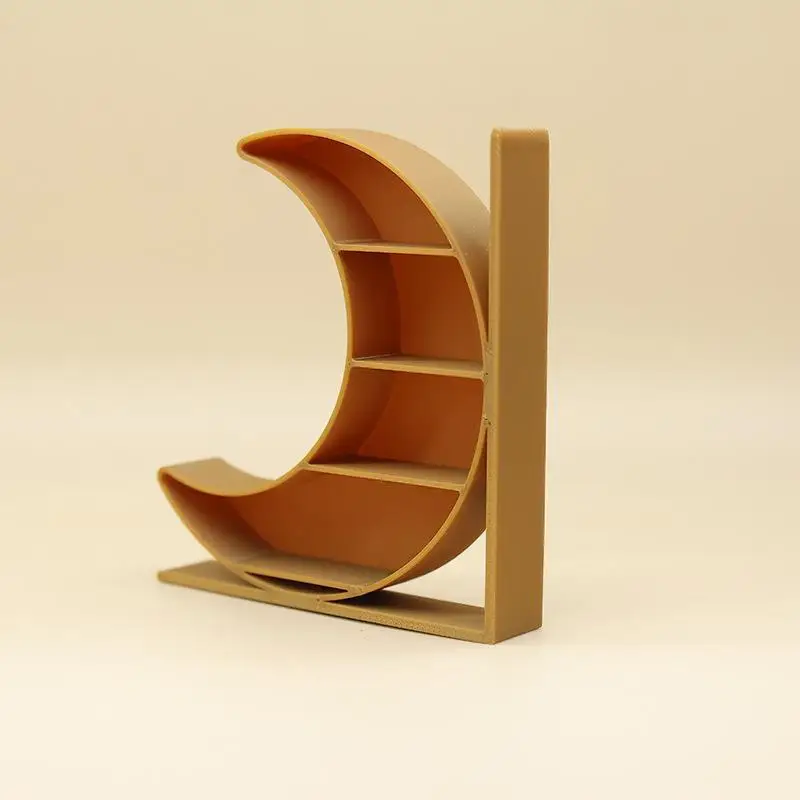 1:12 Dollhouse Miniature Moon Bookcase 4-Tier Storage Display Rack Pretend Play Toy for Doll House