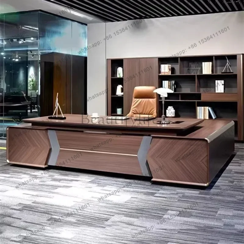 PG In Stock Standing Office Desk Executive Boss Minimalist High Quality Office Desk Modern European Escritorio Oficina Furniture