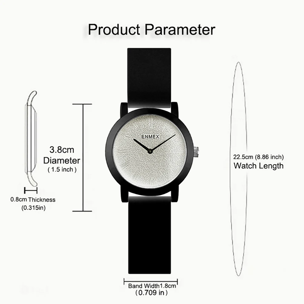 حزام سيليكون للساعات النسائية ، مريح ، تصميم بسيط ، سطح مصنفر ، مناسب للمناسبات المختلفة