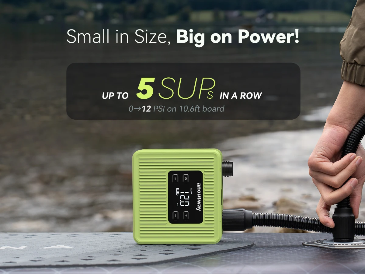 Anoutway SUP-Pumpe für Stand-Up-Paddle-Boards, 20 PSI, 4500 mAh, für aufblasbare Kite-Boards, Kajaks, Zubehör, aufblasbare Zelte und Matratzen – Detail 3