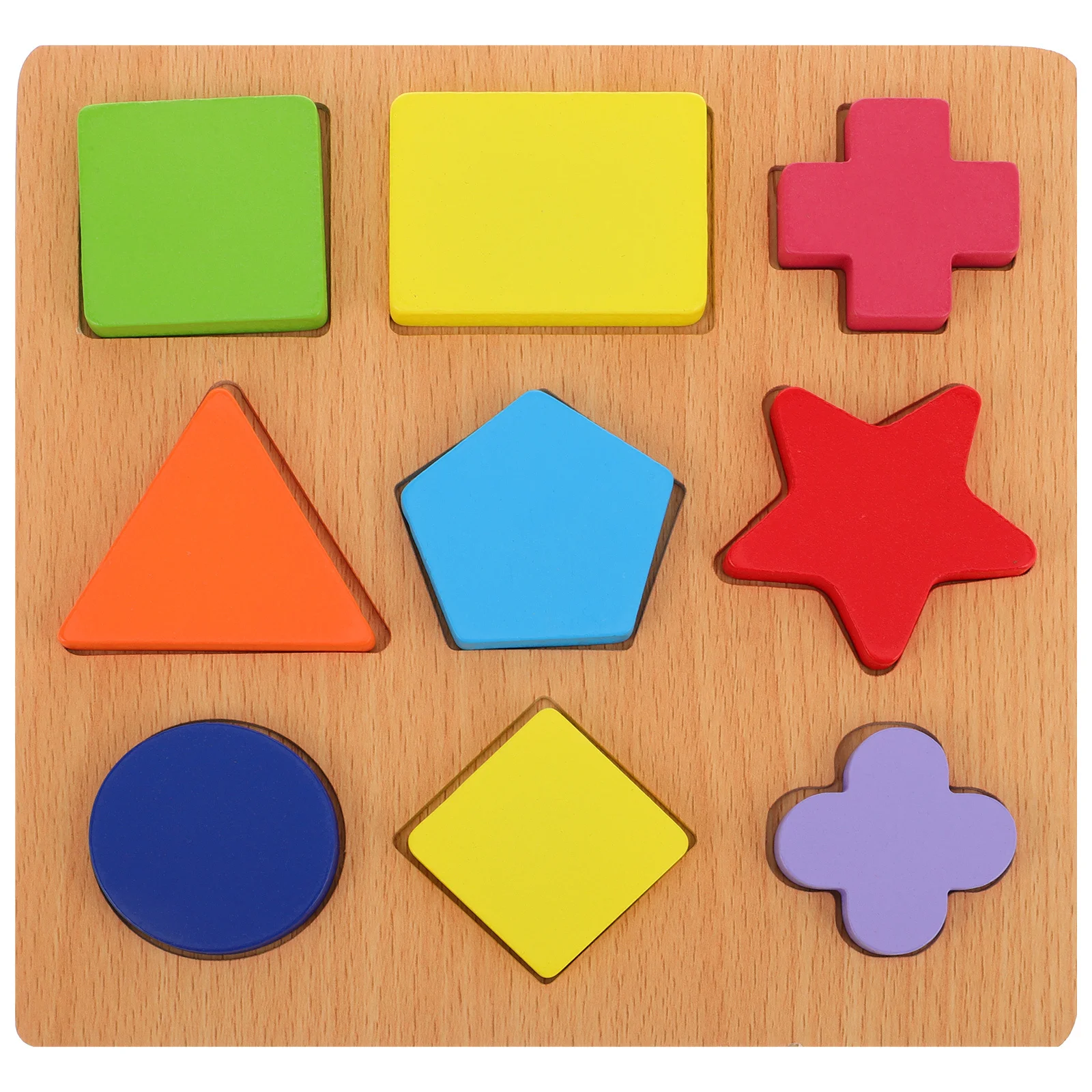 1 zestaw Drewniana układanka geometryczna dla dzieci, edukacyjna gra matematyczna, rozpoznawanie kolorów i kształtów, puzzle dla maluchów