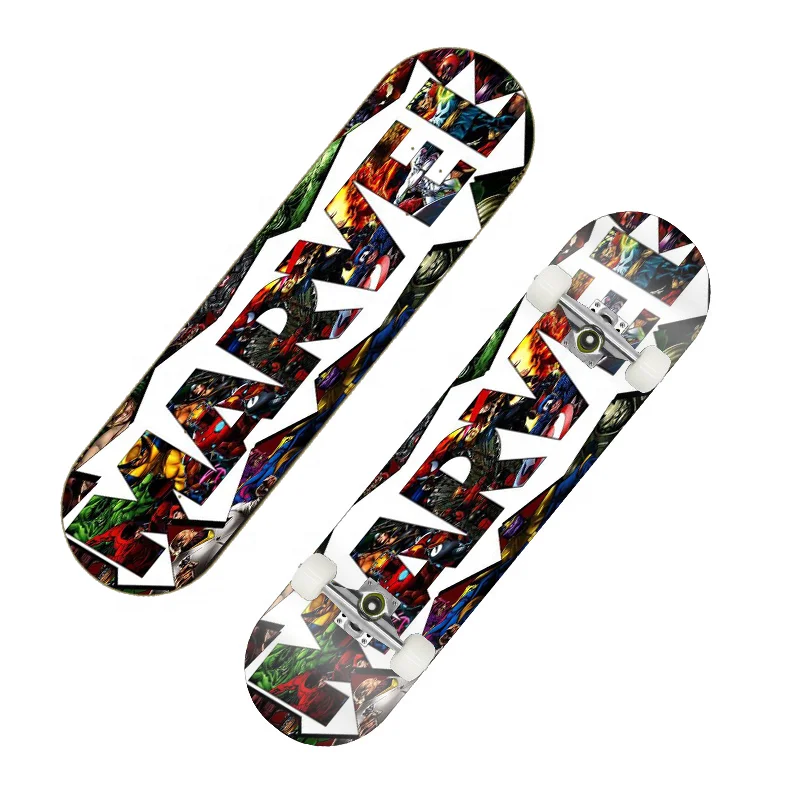 2024 Skateboards Factory Outlet Großhandel billigste Erwachsene komplette benutzer definierte Druck Double Kick chinesischen Ahorn Skateboard benutzer definierte