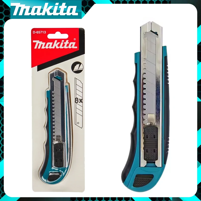 Makita D-65713 Art Knife 8X Blades Multifunctional Easy Loading Sharp Cutting Cutting Anti Slip Comfort Handle Hand Tools