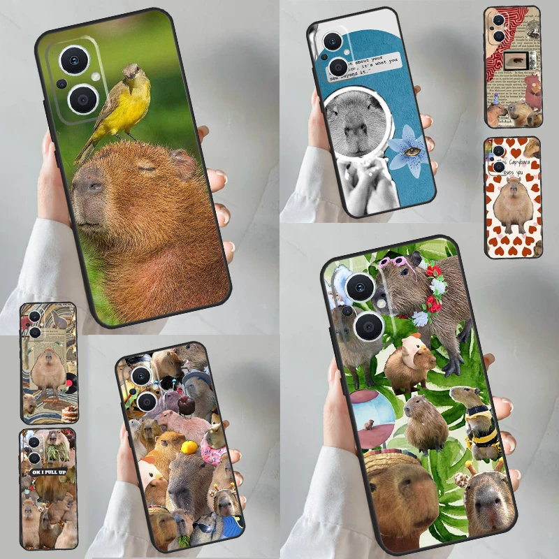 Funny Capybara Case For OPPO Reno 4Z 5Z 8T 10 11 Pro 11F 5 6 7 8 Lite OPPO Find X5 X6 Pro X2 X3 Neo Cover