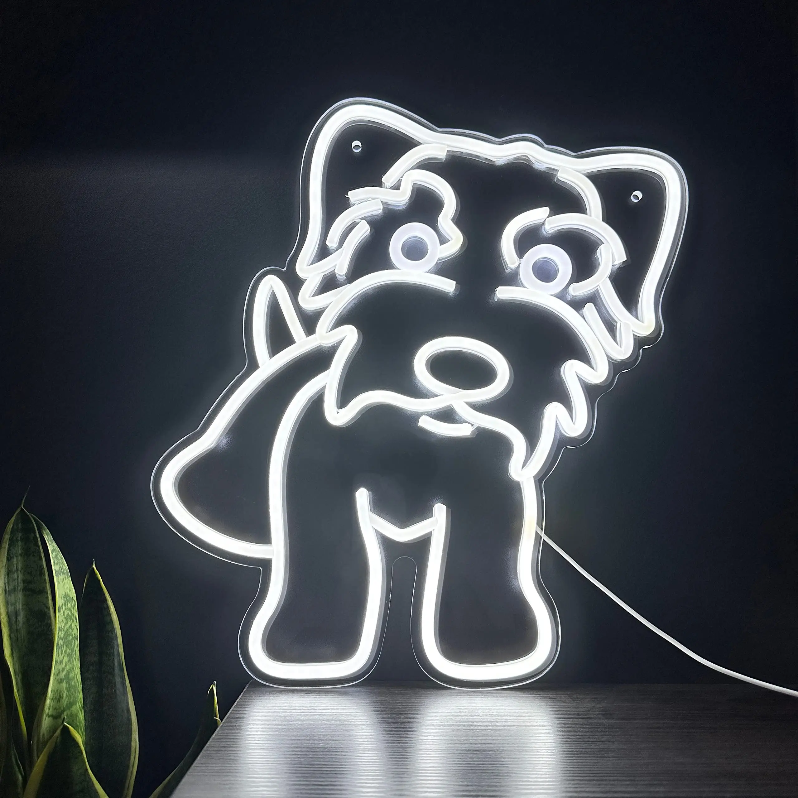 Imagem -06 - Schnauzer Neon Sign com Usb Switch Luz Led para Amantes de Cães Decoração Schnauzer Presentes