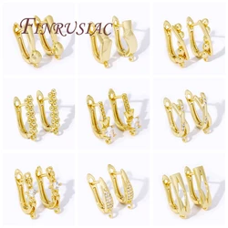 Multi Styles 18K Gold Plated Earwires Fasteners Earring Hooks Clasps Accessories For DIY Women's Anti-Allergy Earrings Making