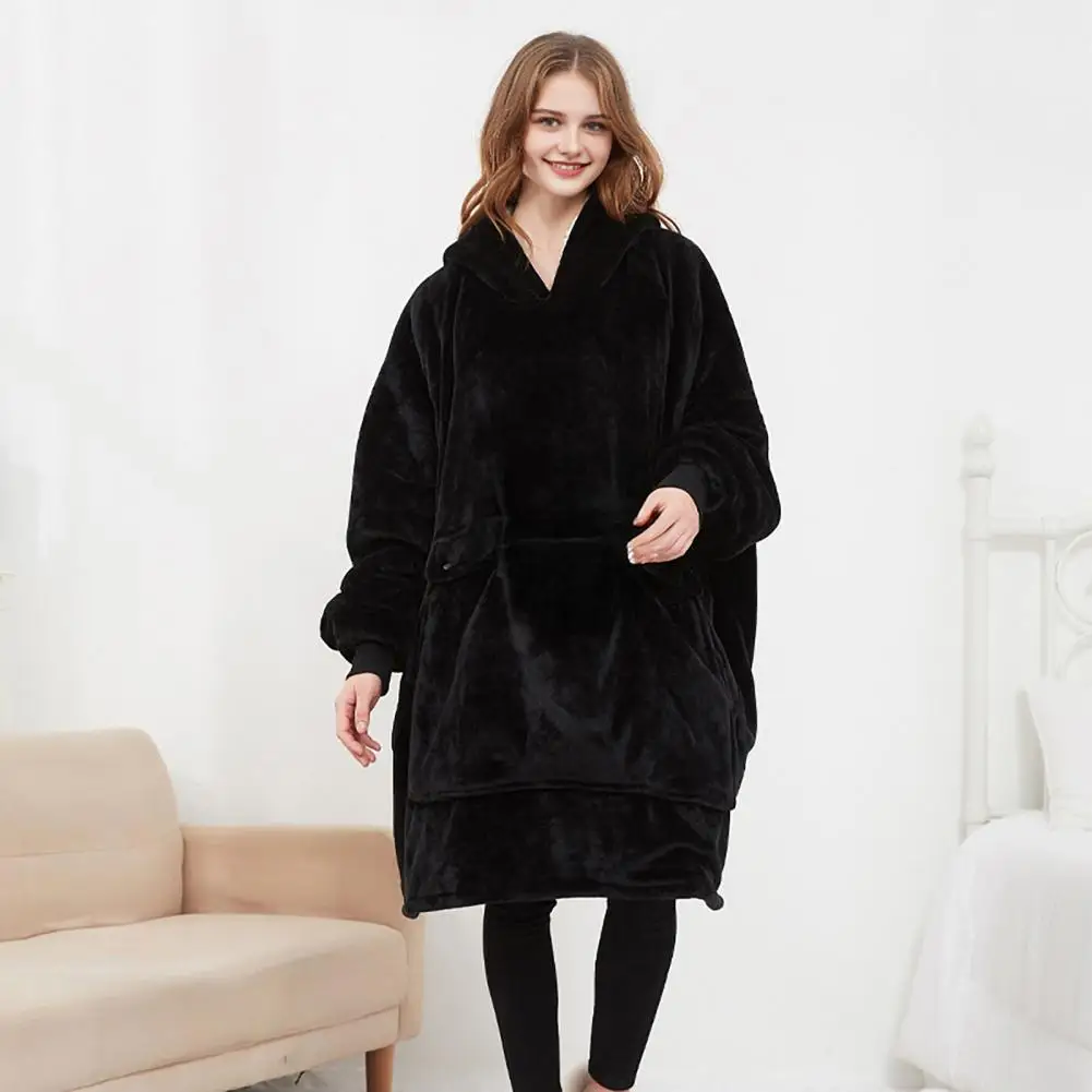 USB Verwarmde Pluche Trui Gewaad Fleece Deken Sweatshirt Dames Winterdeken Hoodie Oversized Warme Draagbare Dekens