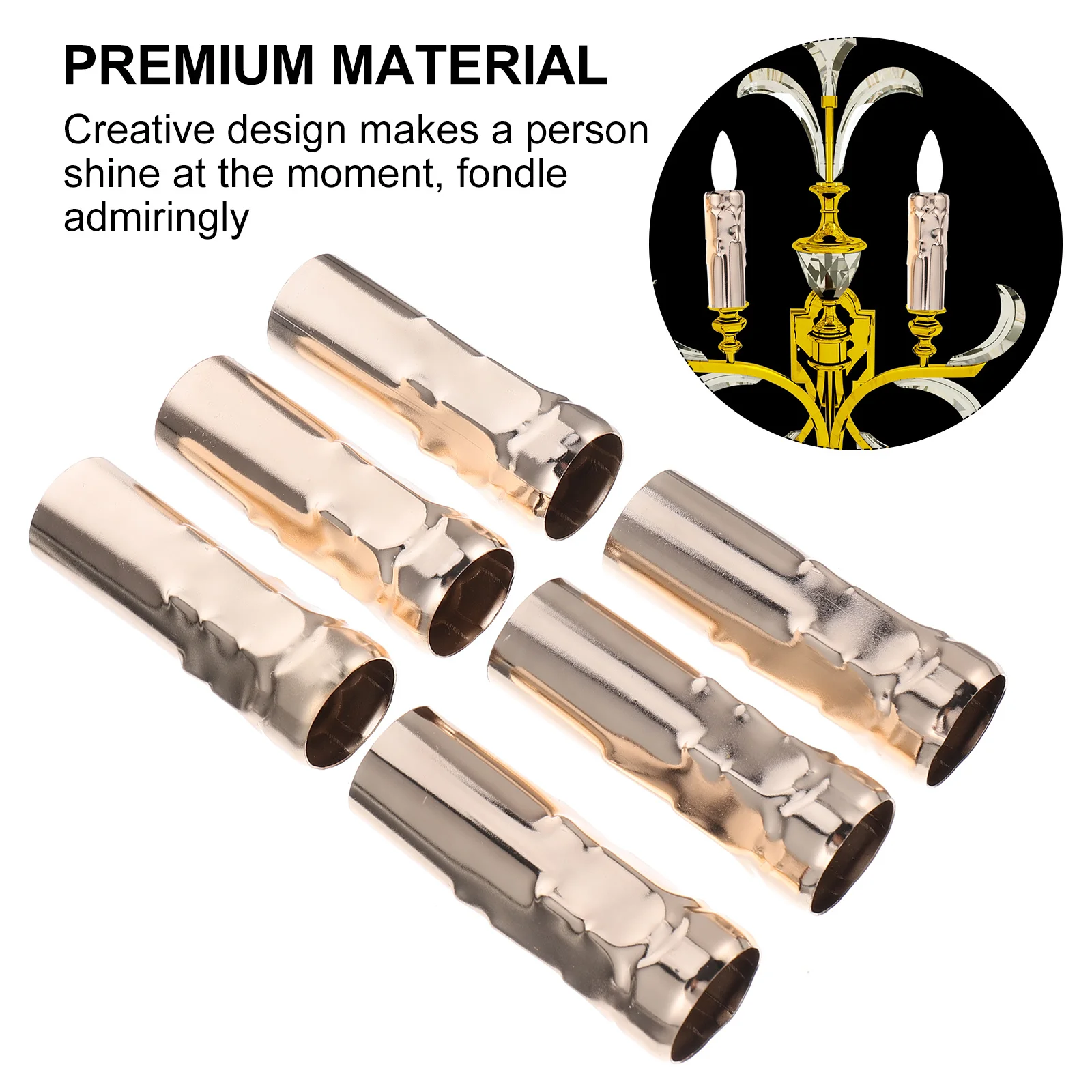 

6pcs European Crystal Chandelier Cover E14 Socket Lampholder Decorative Lamp Base Teardrop Iron Tube For Led