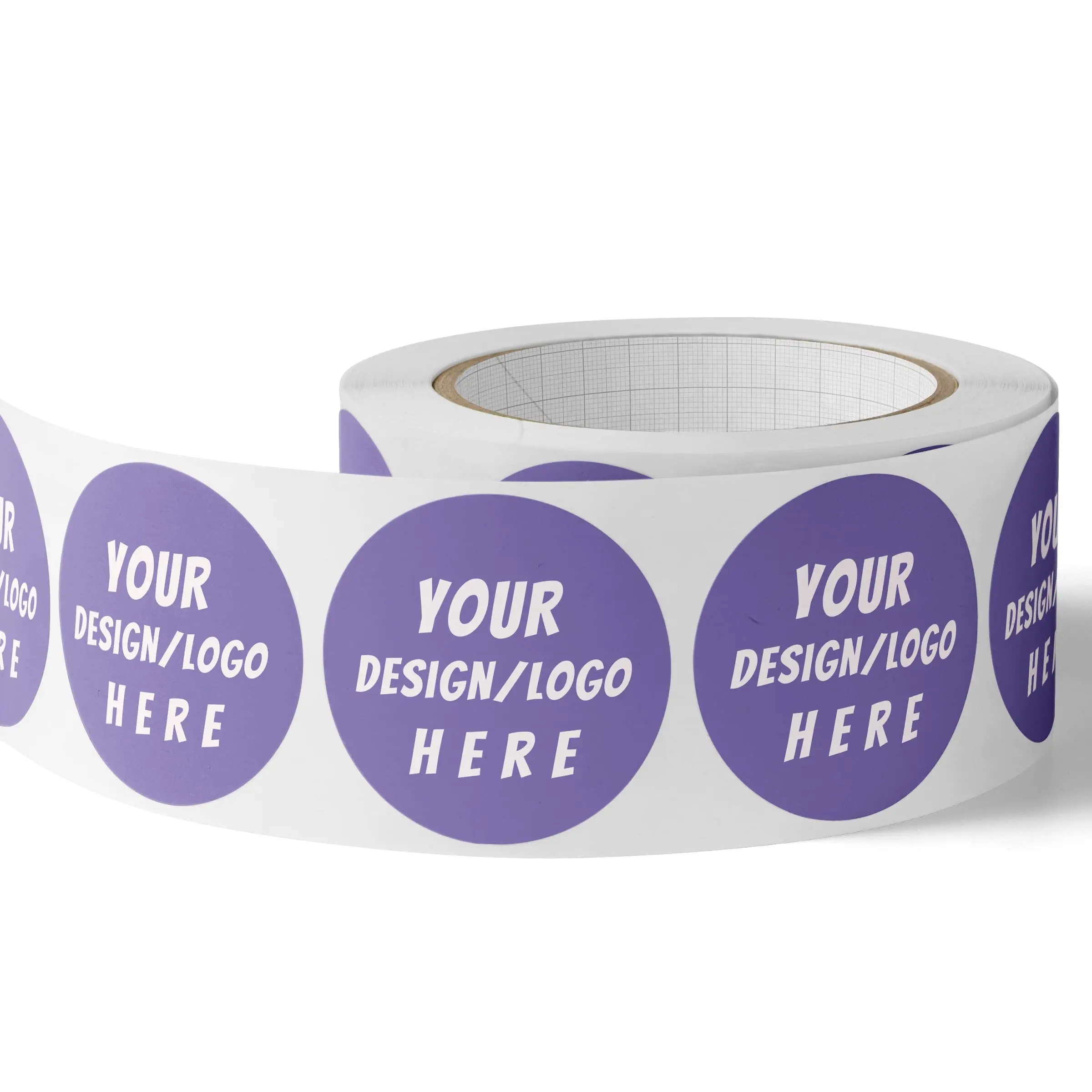 Custom your own stickers labels with any design and logo - Personalize your business stickers Rolls of various shapes and sizes