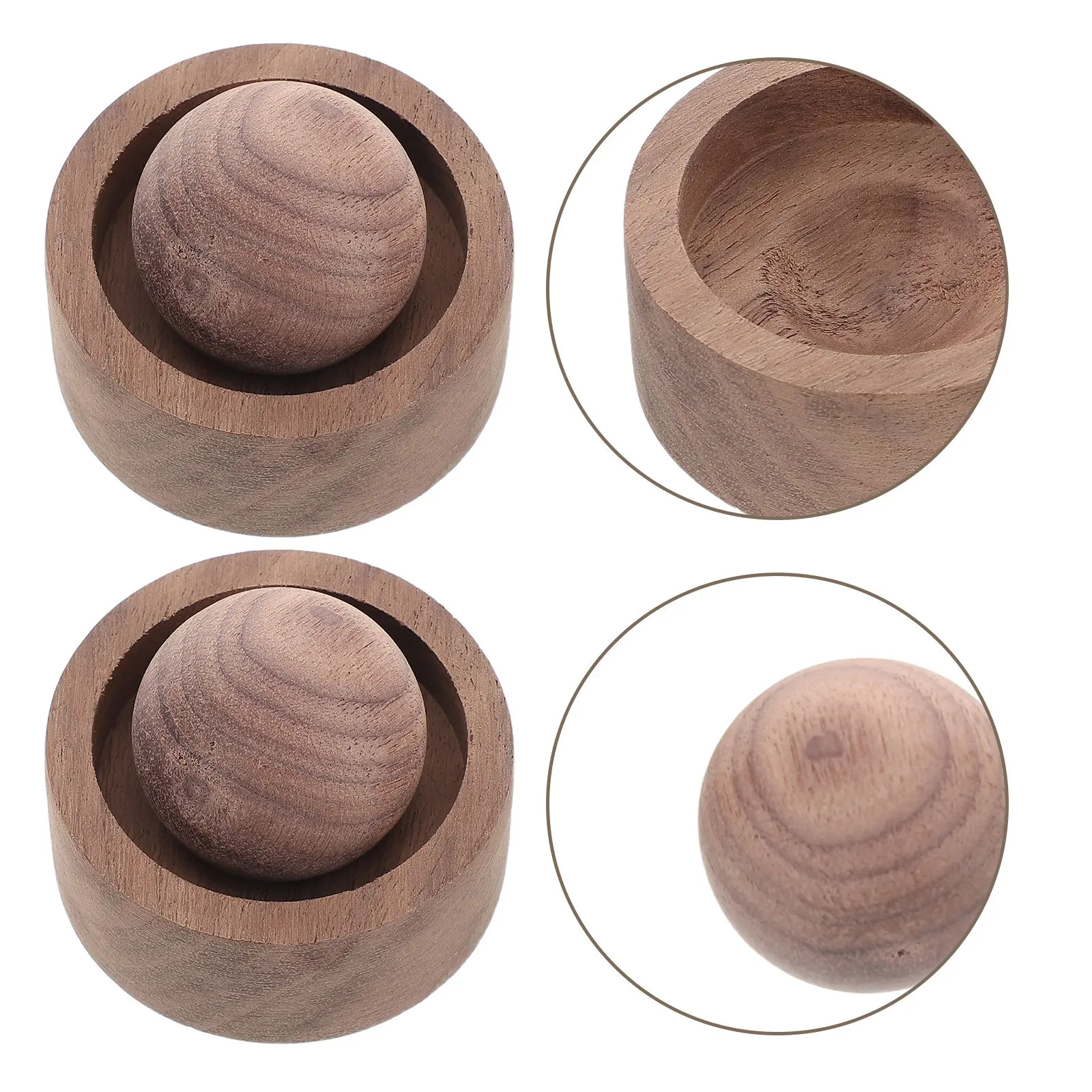 4Pcs Natural Wood Essential Oil Diffuser Walnut Grain Round Aromatherapy Passive Indoor Car Office Desk Travel Fragrance