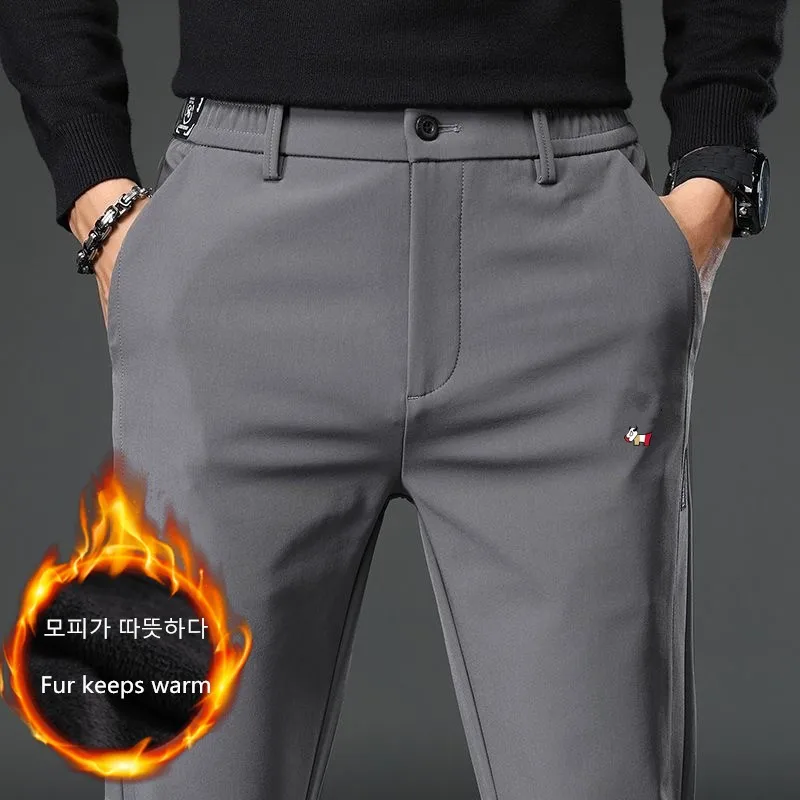 

High Quality Men's Golf Trousers Winter Thicken Fur Keep Warm Elasticity Men Golf Pants Sweatpants Golf Wear Men Work Pants 골프웨어