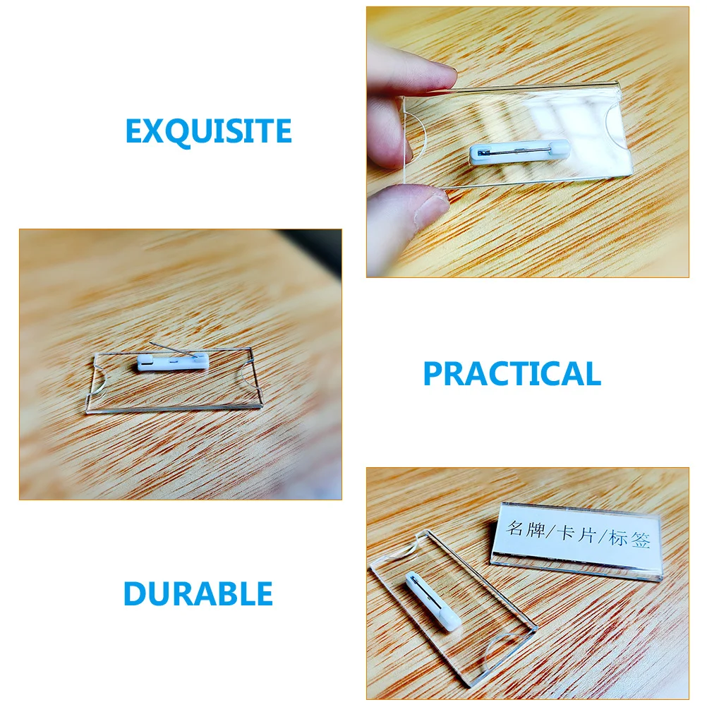 10 Pcs Badge Trade Show Badges Employee Tag Holders Name Lapel Identity Tags for Office Acrylic Students Lightweight