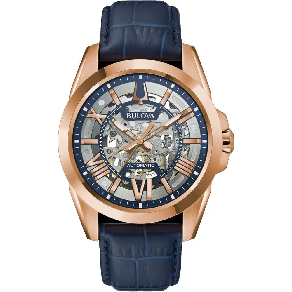 

Мужские классические автоматические часы Bulova Sutton с 3 стрелками, механизмом 21-l, запасом хода 42 часа, скелетонизированным циферблатом, светящимися стрелками, водонепроницаемостью до 100 метров.