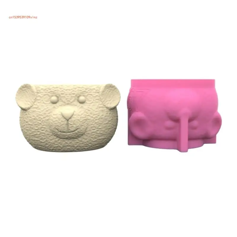 Soft Texture Bear Silicone Mould Epoxy Resin Plantpots Mould Storage Containers