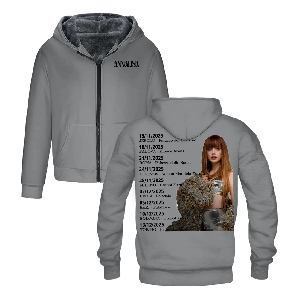 

Annalisa Tour Merch Zipper Hoodies Unisex Long Sleeve Streetwear Men Women Jacket Parkas Winter Outerwear Coat