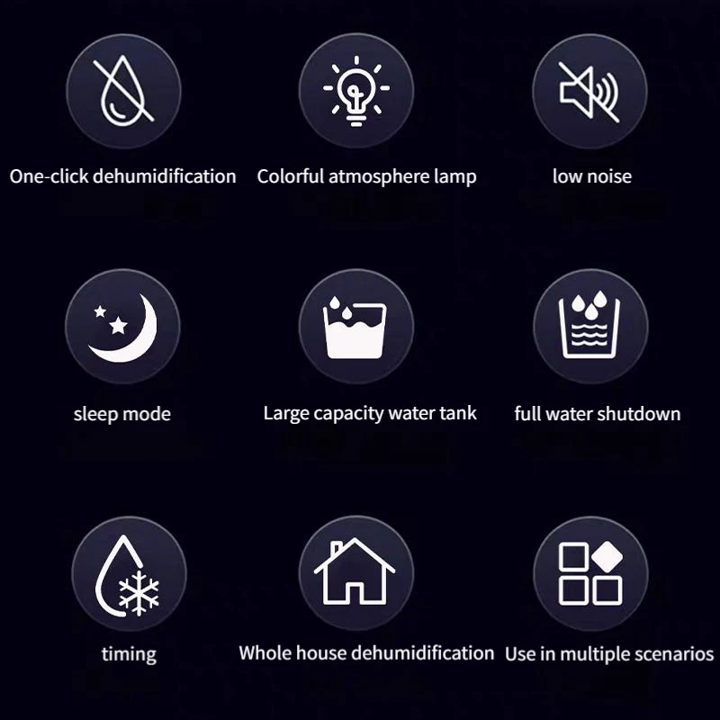 スマート 1000ml/D ミニ除湿機 - 静音、25m² 湿気コントロール、自動排水、家庭や地下室に最適