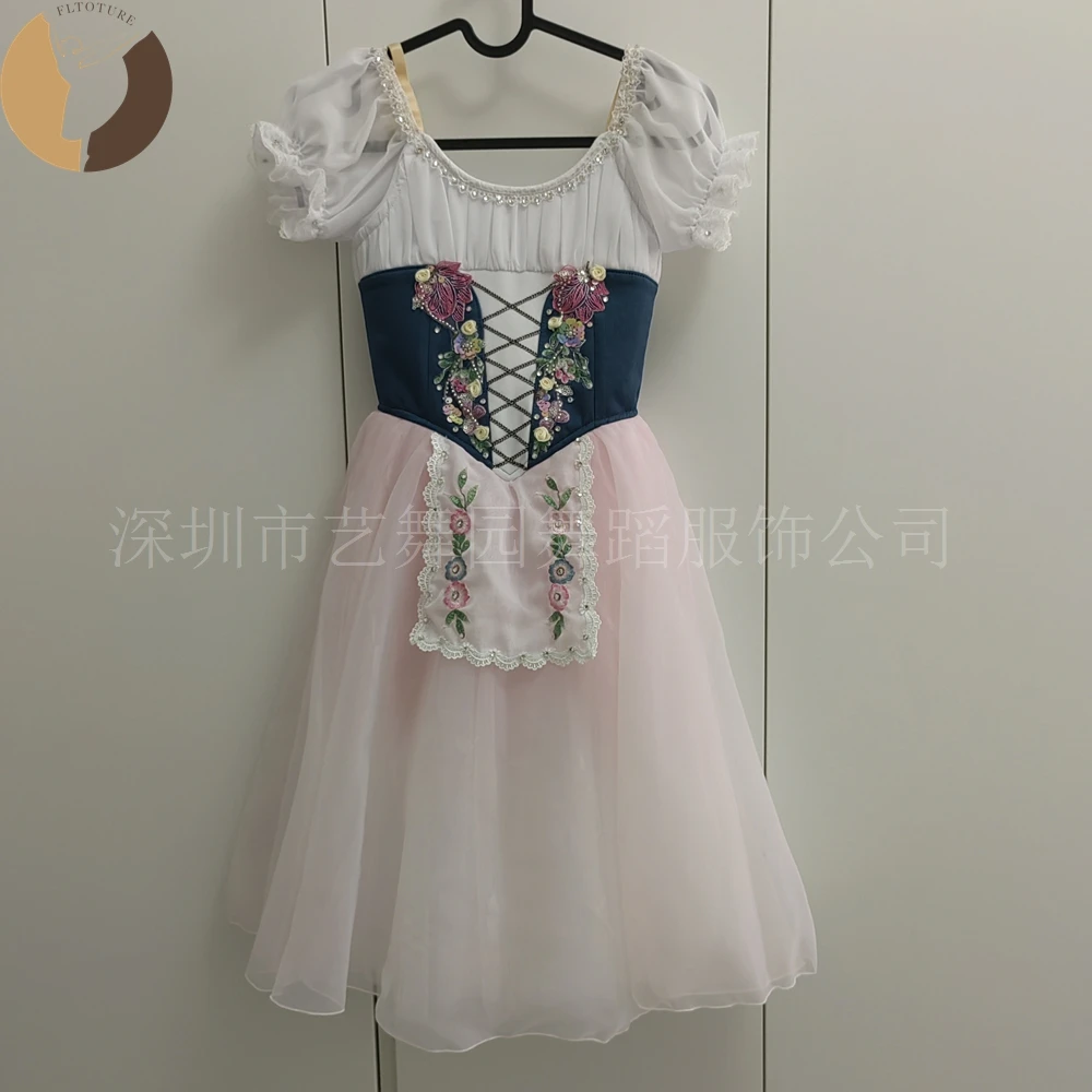 

FLTOTURE Professional YN2051 Girls Romantic Soft 5 Layers Long Skirt Ballet Variation Female Coppelia Giselle Dresses Costumes