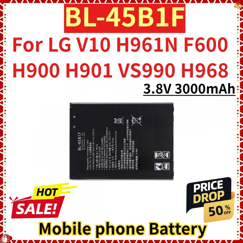 

For LG V10 H961N F600 H900 H901 VS990 H968 Brand New Replacement Mobile phone Battery 3.8V 3000mAh BL-45B1F