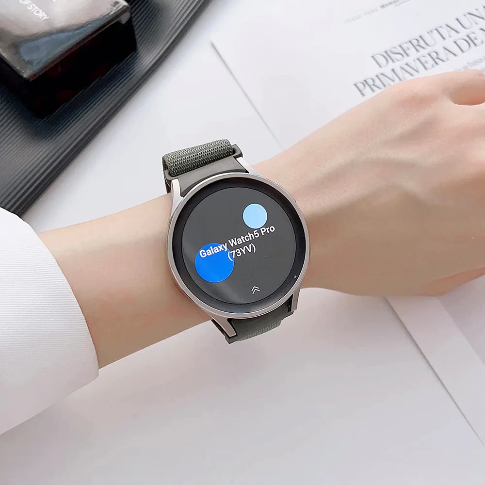 20mm Strap No Gaps for Samsung Galaxy Watch 4 5 6 7 44mm 40mm Classic 42/46mm 43/47mm 5 Pro Nylon Band Breathable Sport Bracelet